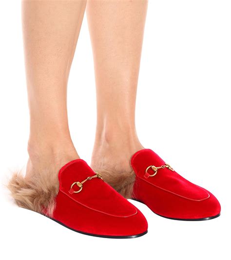 red gucci fur slippers|Gucci fur slippers review.